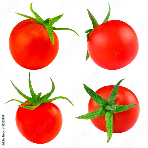 collection of tomatoes isolated on the white background