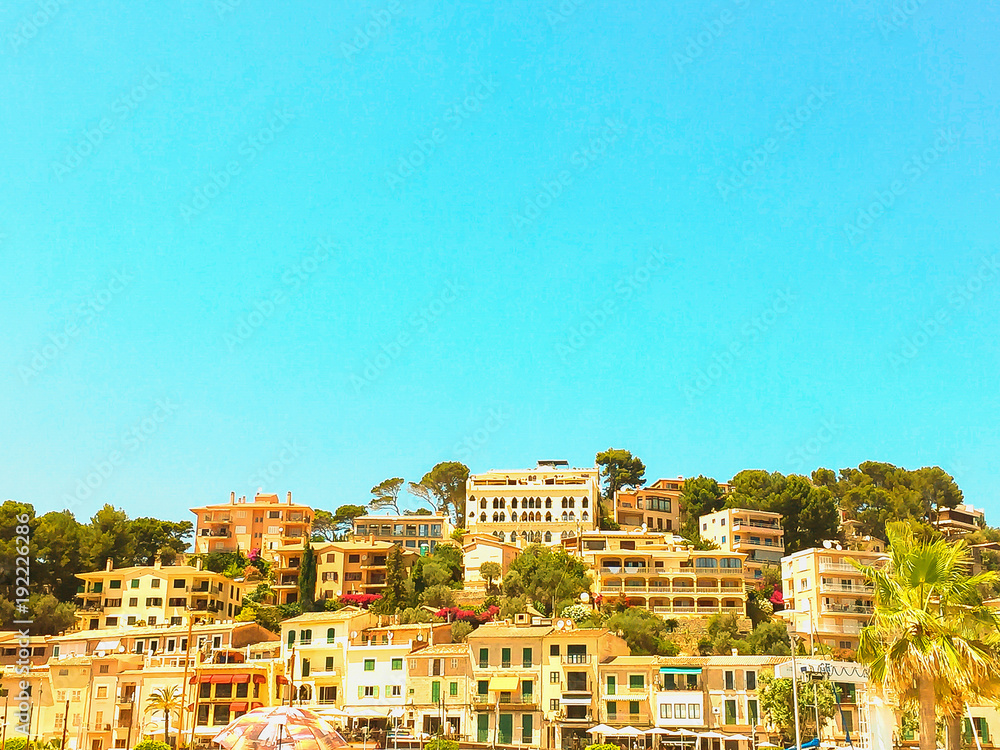 View of the historic old town Port de Soller on Mallorca, Spain