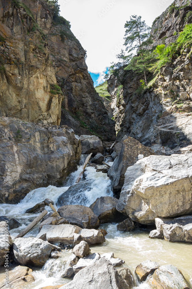 Baksan gorge in the Caucasus mountains in Russia