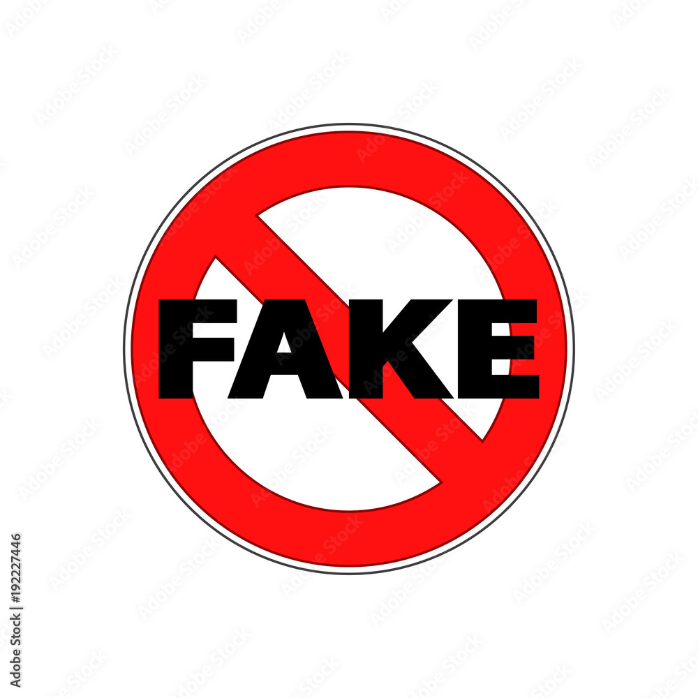 Icono plano prohibido FAKE Stock Vector | Adobe Stock