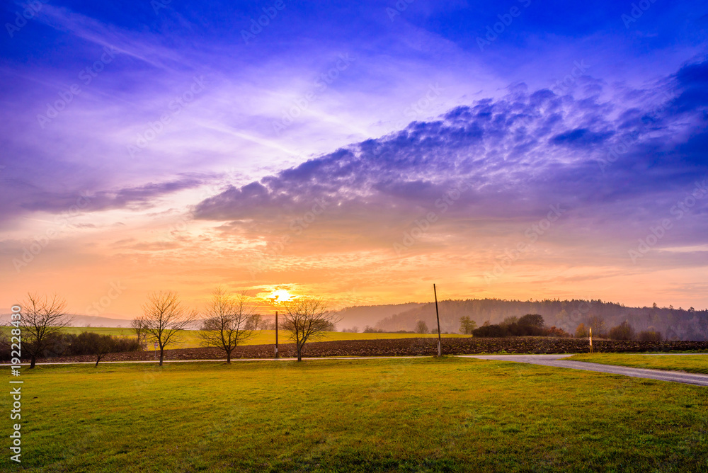 Obraz premium Sunset over central Bohemia