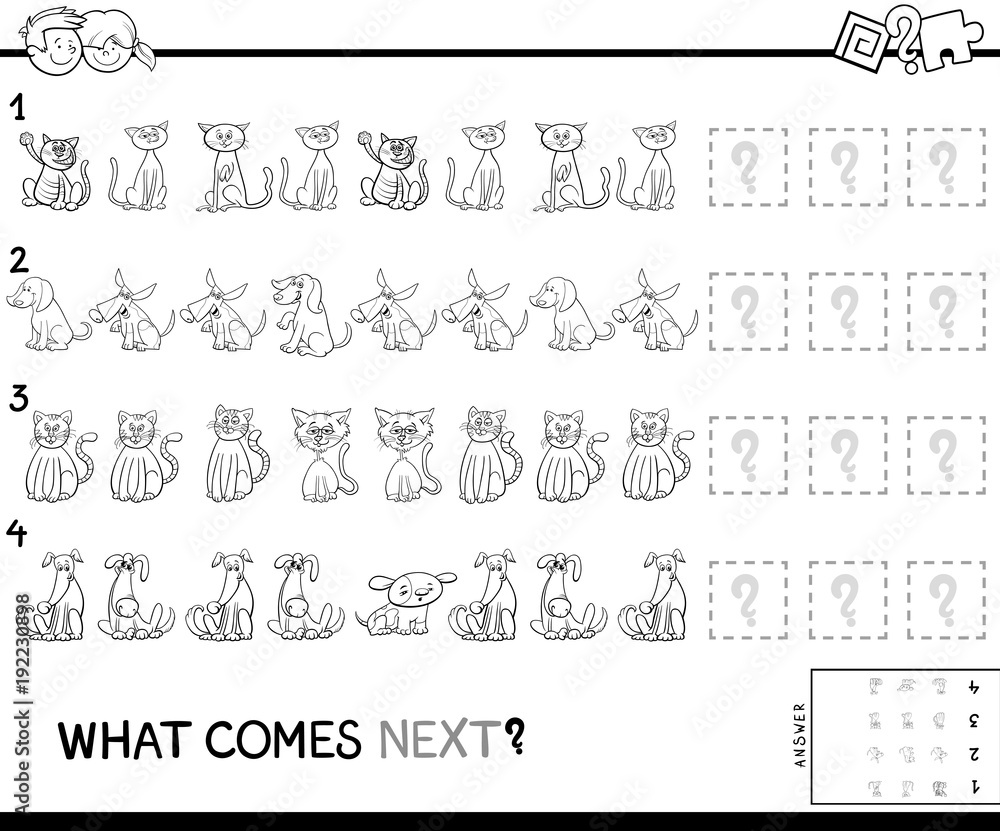 Fototapeta premium complete pattern with pets coloring book