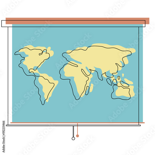 world map roller icon vector illustration design