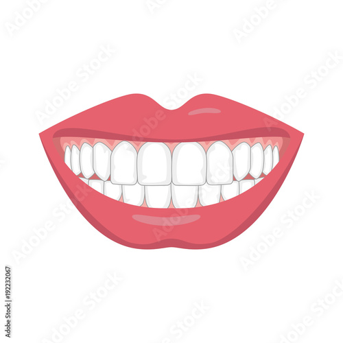 Beautiful smile with white teeth.