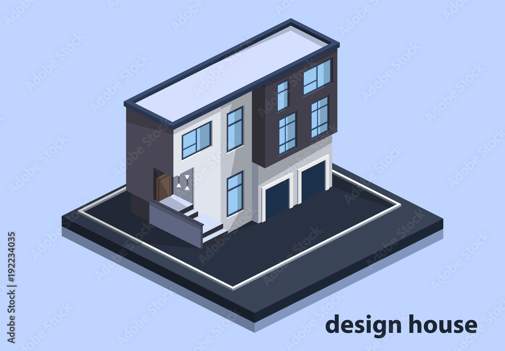 Isometric 3D flat illustration vector design houses city Isometric 3D flat illustration vector design houses city