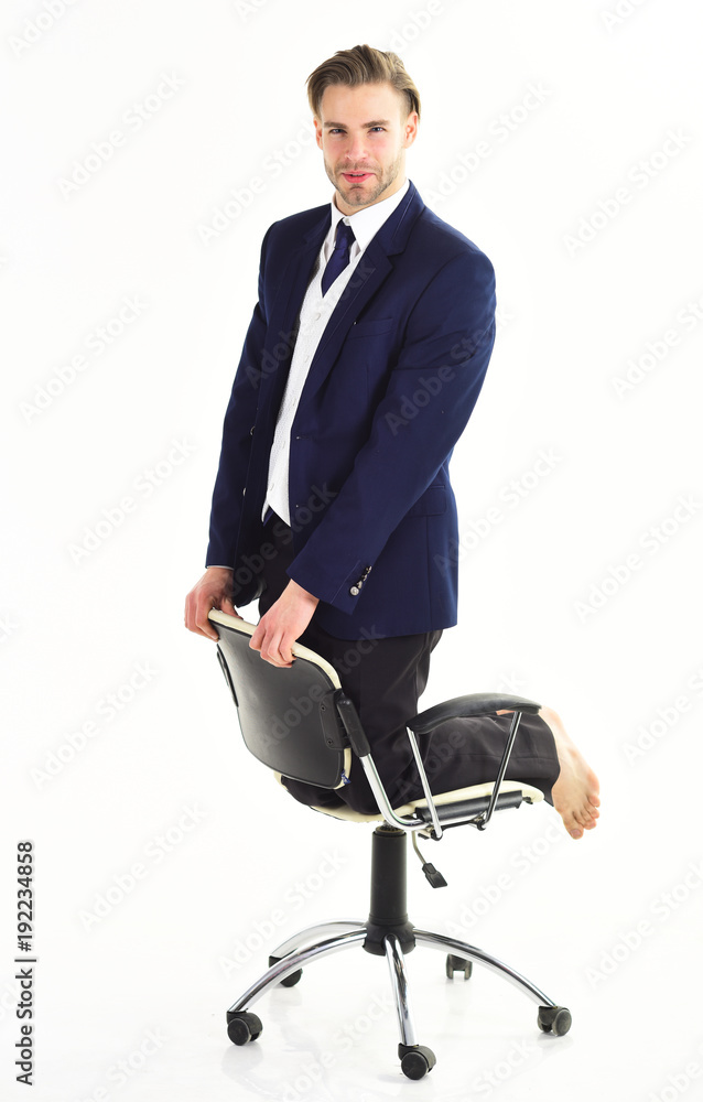 Man with happy face isolated on white background. Man with happy face isolated on white background.