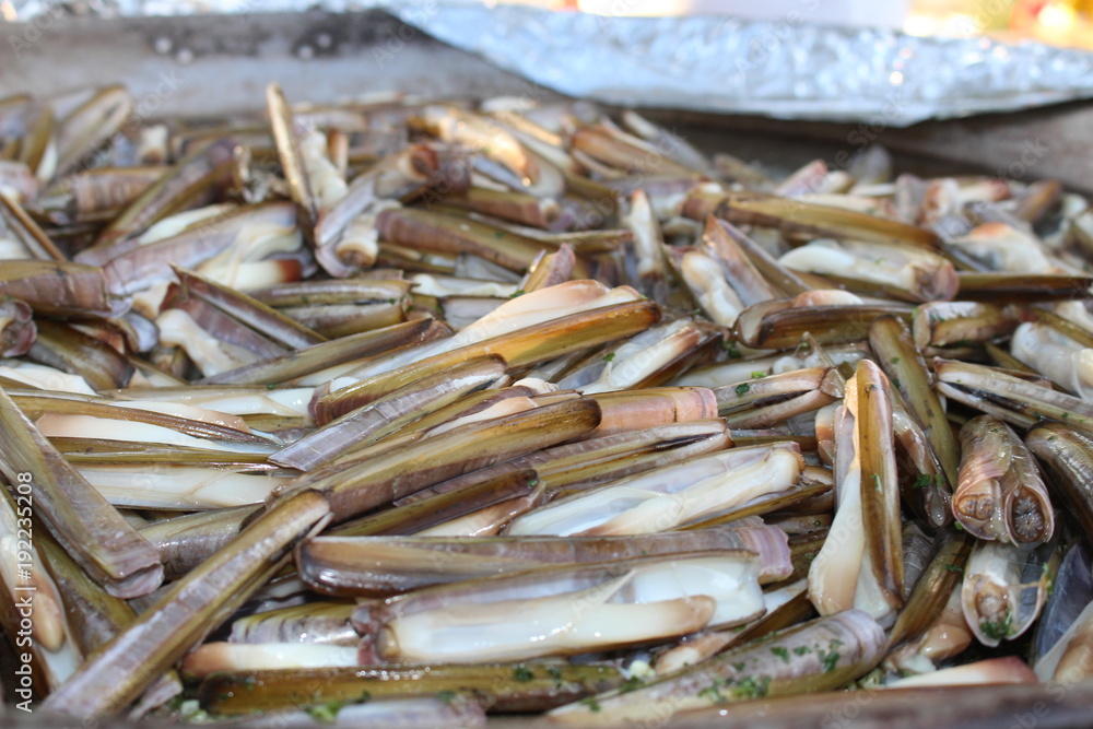 Couteau à la plancha, fruit de mer, traiteur