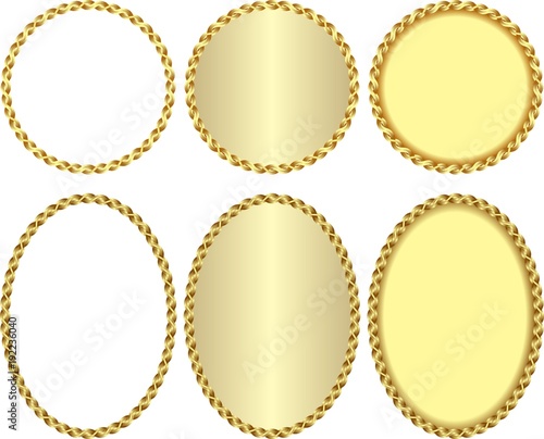 isolated golden frame with braided border