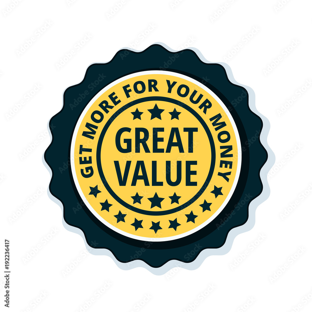 Great Value label illustration Great Value label illustration