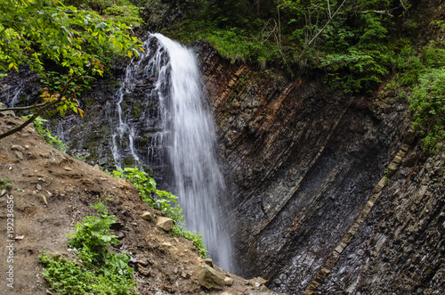 small, beautiful waterfall in the Carpathians