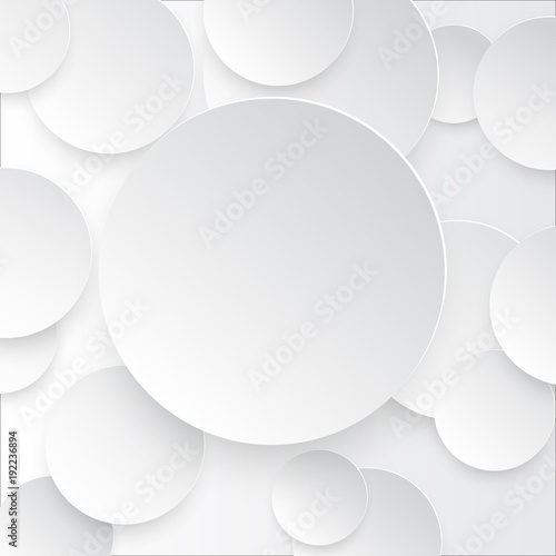Vector illustration of white paper round notes with shadow.