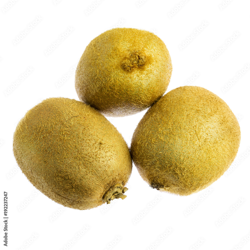 Three kiwi fruit isolated on white background Three kiwi fruit isolated on white background