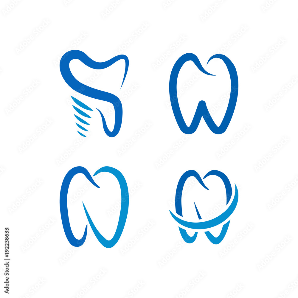 Collection of dental logo icon template vector Collection of dental logo icon template vector