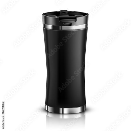 Vector. Mock-up. Black. Thermomug