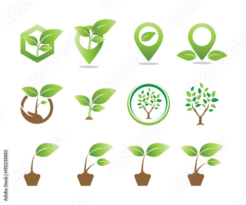 Collection of agriculture logo icon template vector