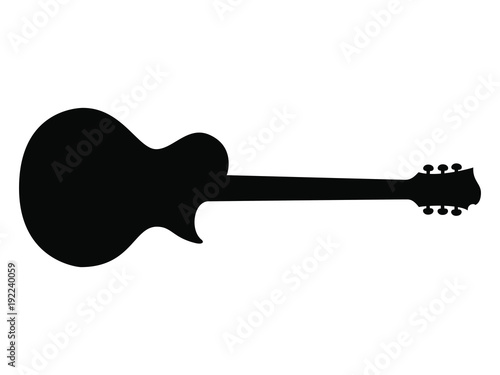 High Quality Hand Drawn Black Silhouette of an Heavy Metal Guitar
