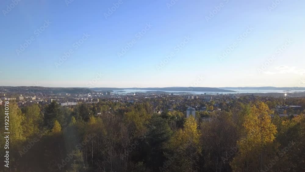 Aerial view over Oslo centre (Norway) during the day in autumn Aerial view over Oslo centre (Norway) during the day in autumn