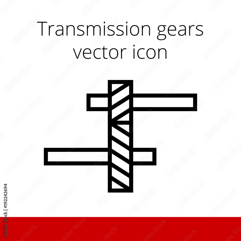 Transmission gears on shaft side view vector icon