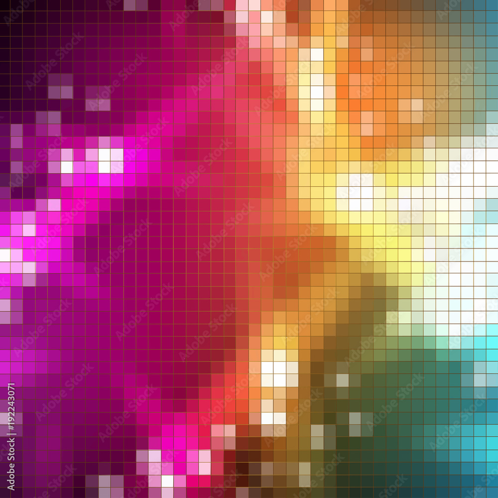Pixelated abstract background with lights