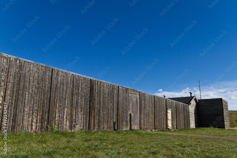 Wooden wall on an old frontier fort