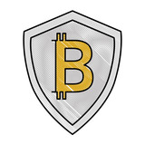shield with bitcoin icon vector illustration design