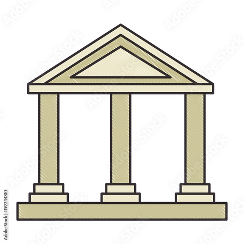 bank building isolated icon vector illustration design