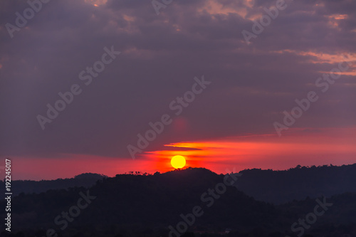 sunset over mountains or hills © meen_na