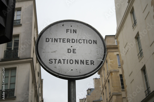 Paris,France-January 27, 2018: A picture of traffic sign in Paris, France. © khunta