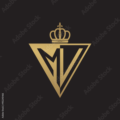 initial two letter half logo triangle gold
