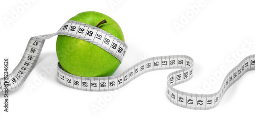 Canvas Print Measuring Tape And Apple Diet Concept