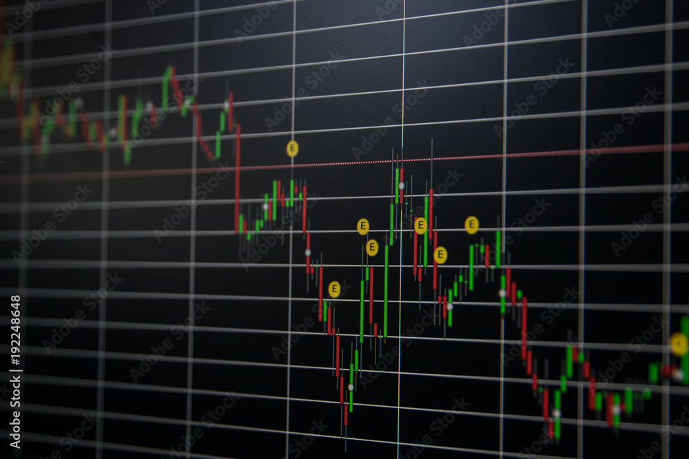 Fototapeta premium Close up of Stock Graph background