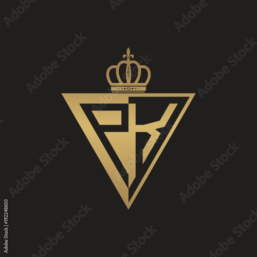 initial two letter half logo triangle gold