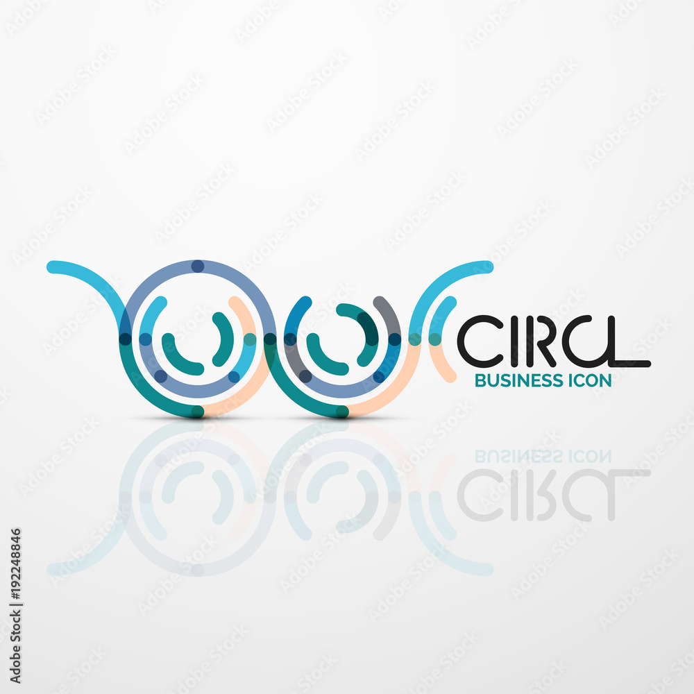 Abstract swirl lines symbol, circle logo icon Abstract swirl lines symbol, circle logo icon