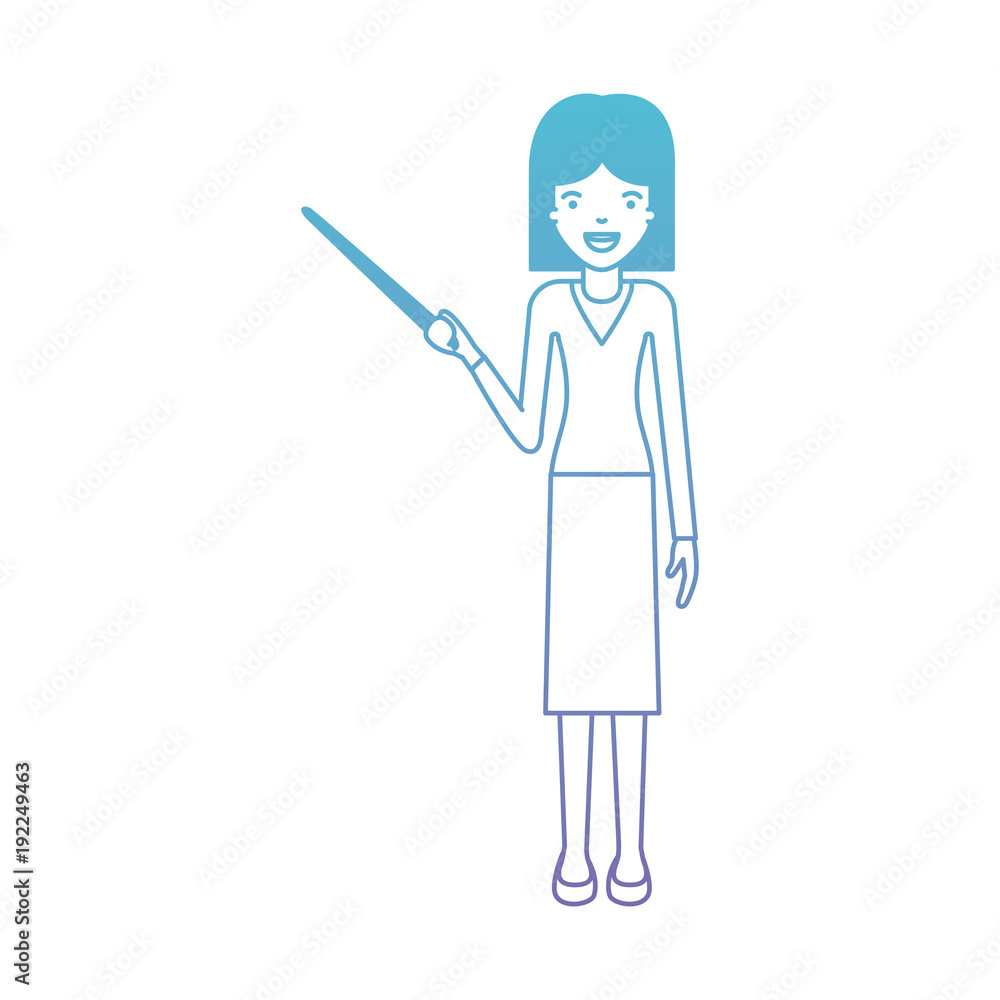 female teacher with pointing stick vector illustration design female teacher with pointing stick vector illustration design