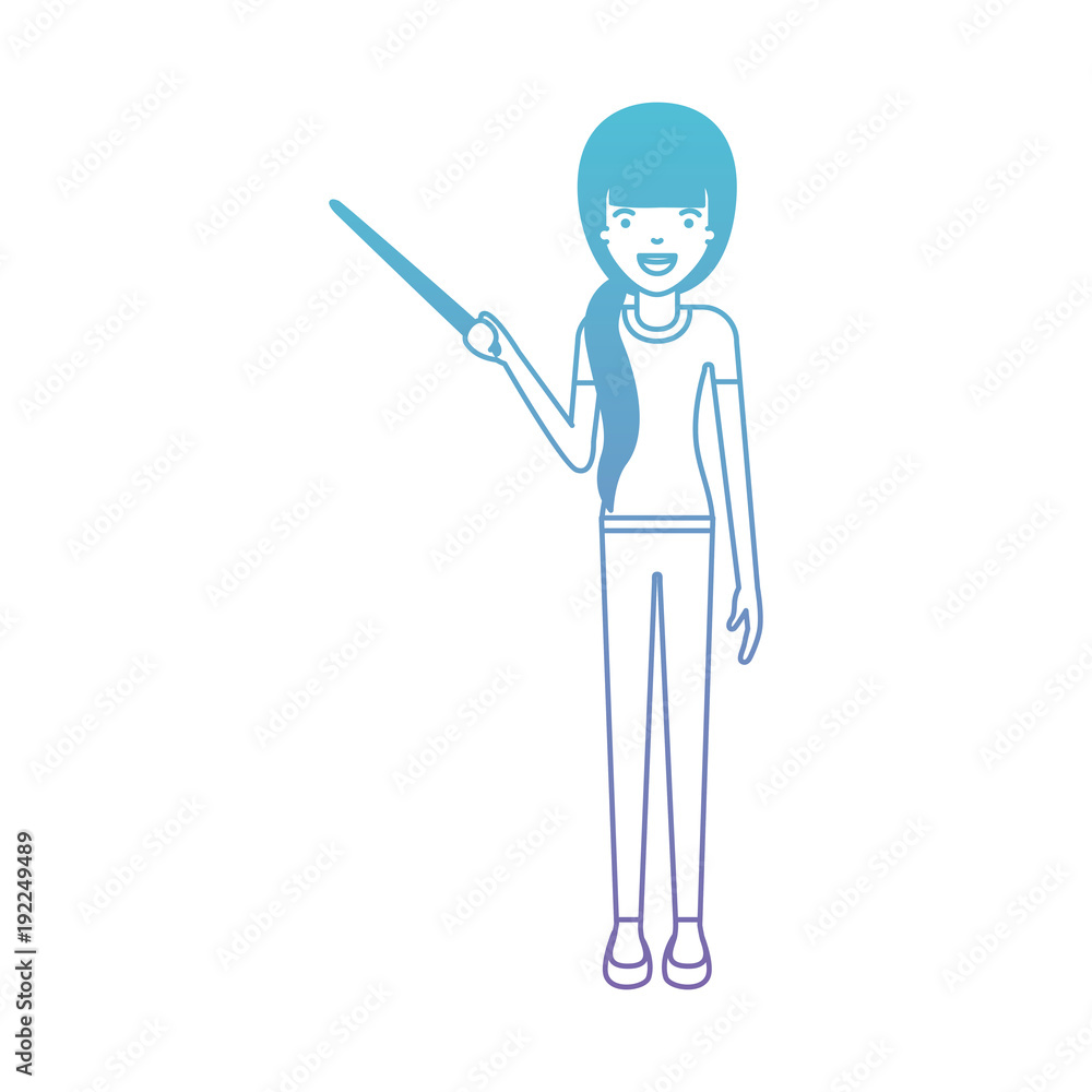 female teacher with pointing stick vector illustration design female teacher with pointing stick vector illustration design