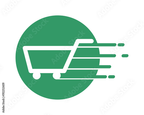 fast trolley cart carry carriage image vector icon logo