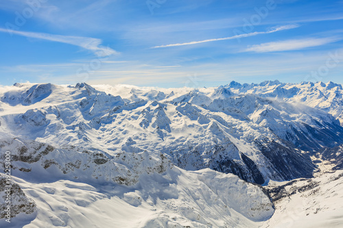 The Alps  view from the top of Mt. Titlis in Switzerland in the very beginning of spring