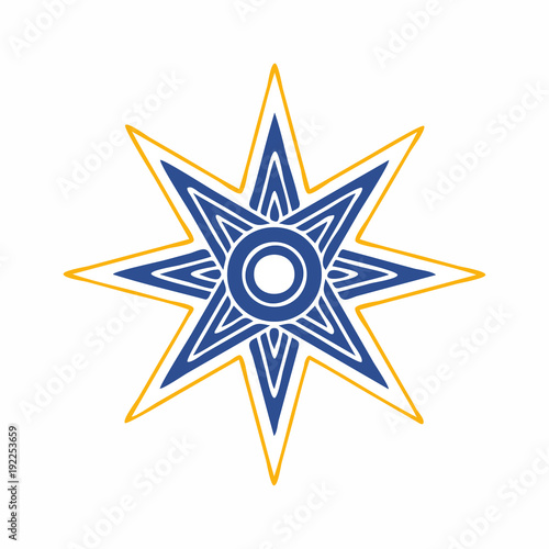 Vector illustration: The Star of Ishtar, Symbol of Inanna, also called Star of Venus. Eight point star or variant of Ishtar Octagram.