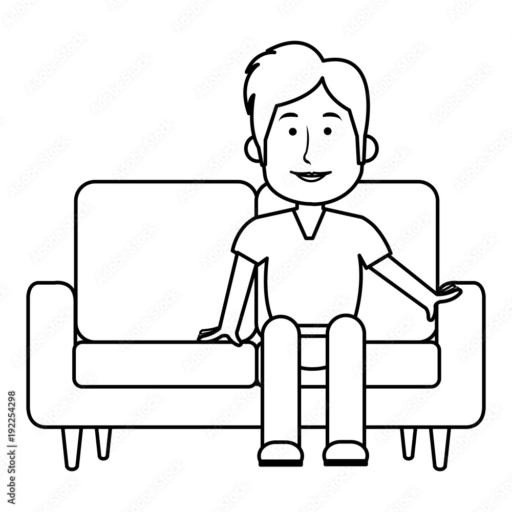 man sitting on the couch vector illustration design man sitting on the couch vector illustration design