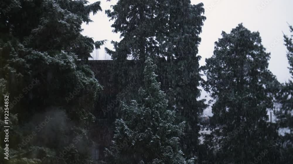Cold Winter Snowing in City Industrial Area Brick Building Apartments Smoke From Warehouse Cold Winter Snowing in City Industrial Area Brick Building Apartments Smoke From Warehouse