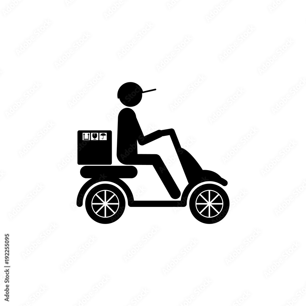 postman on the scooter icon. Element of logistic for mobile concept and web apps. Icon for website design and development, app development. Premium icon