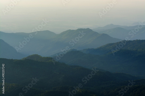 Nature landscape mountain forest  Morning spring countryside in Phu tub berk  Thailand