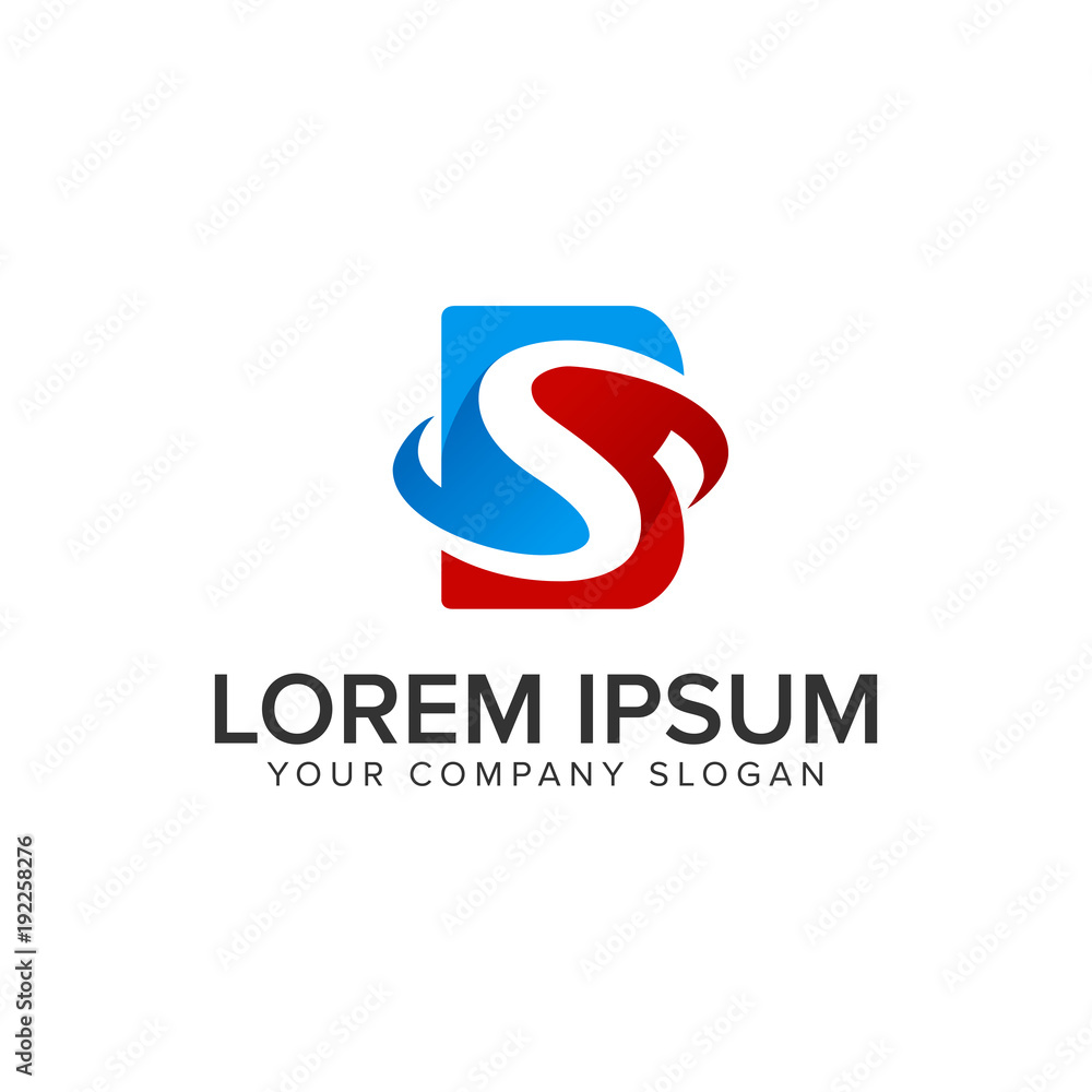 Obraz premium letter BS logo design concept template