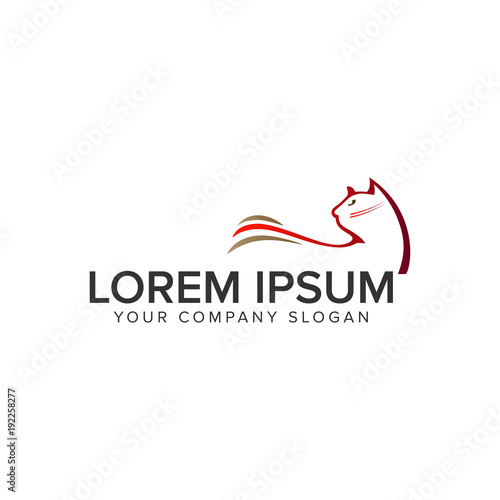 cat logo design concept template