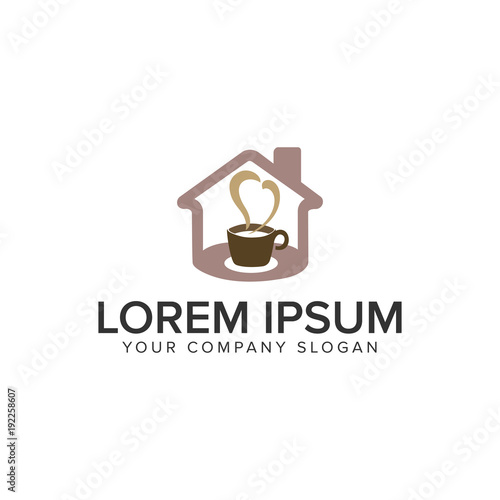 coffe house logo design concept template