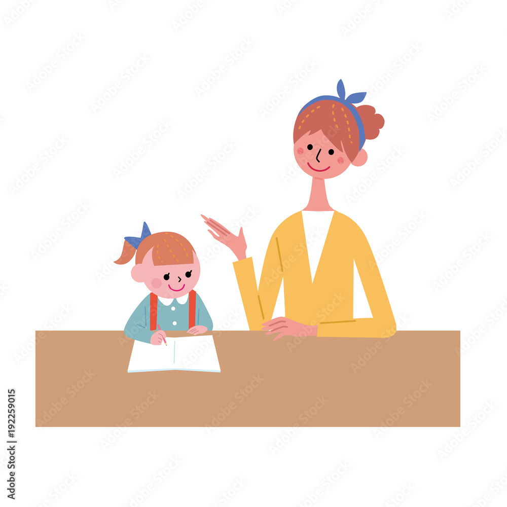 勉強をする親子 イラスト Stock Vector Adobe Stock 勉強をする親子 イラスト Stock Vector Adobe Stock