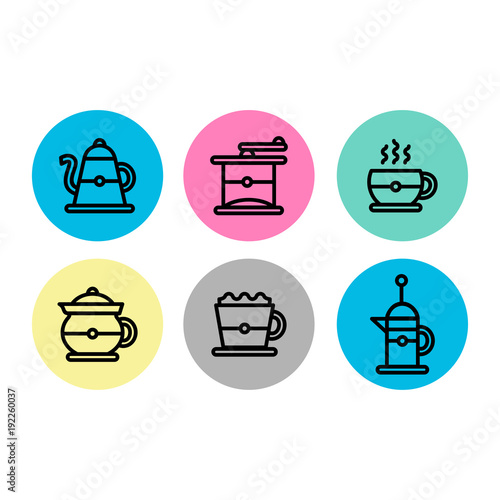 coffee brewing icon set