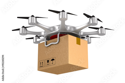 octocopter with cargo box o...