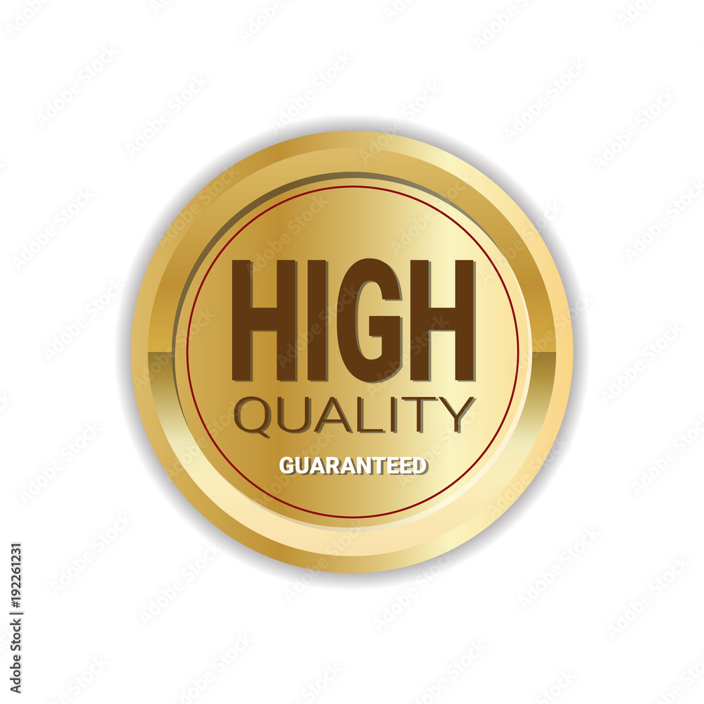 High Quality Guaranteed Golden Medal Seal Isolated Sticker Icon Vector Illustration High Quality Guaranteed Golden Medal Seal Isolated Sticker Icon Vector Illustration