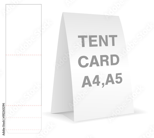 tent card die cut mock up template vector